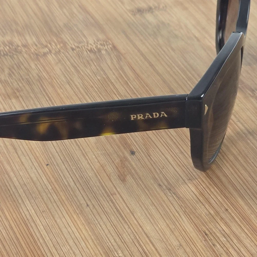 Prada SPR 16V Sunglasses Womens Brown Tortoise Brown Butterfly Tinted Italy - Picture 9 of 16